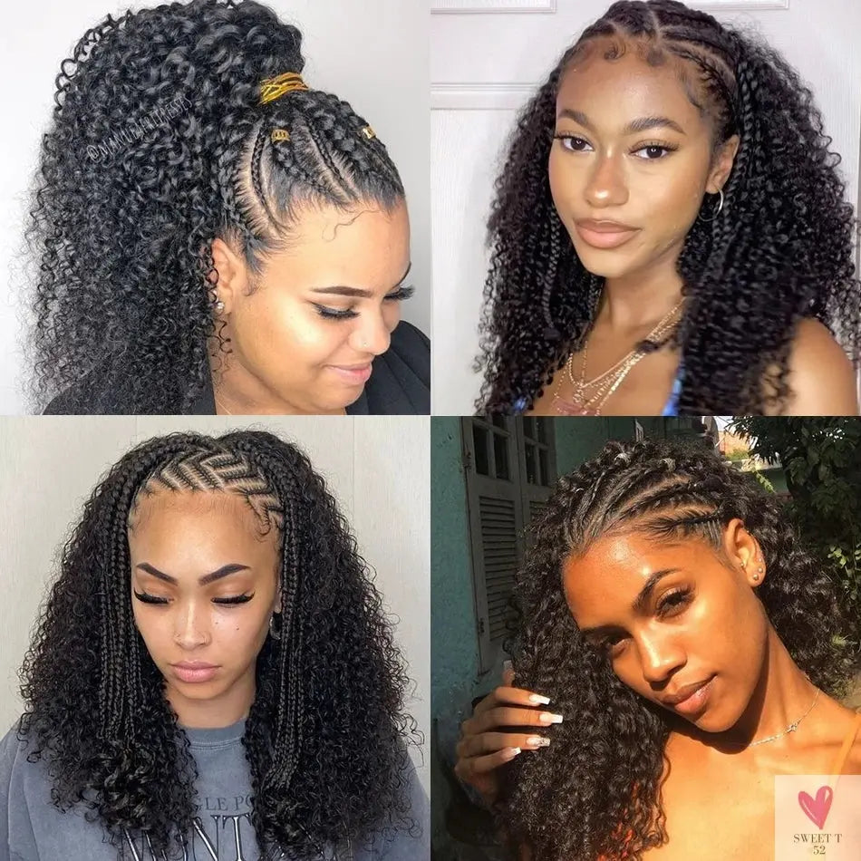 13X4 Lace Front Wigs, Deep Curl Locs Braided Wigs. Dreadlock Wigs for Women & Girls, 100% Human Hair Wigs