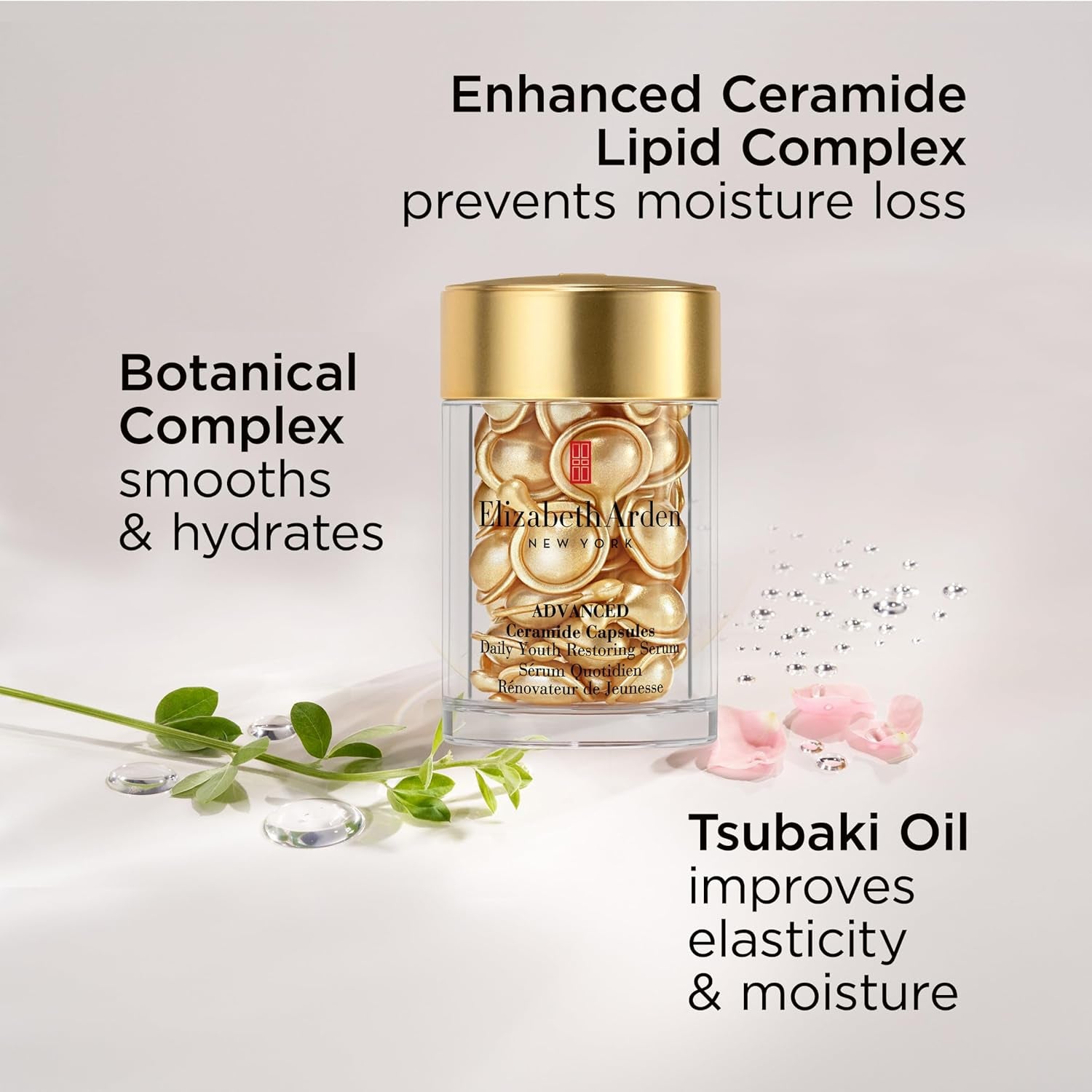 Advanced Ceramide Face Serum Capsules, Anti-Aging Skincare, Fragrance-Free Hydrating Formula for Radiant, Firm Skin, Nourishing and Strengthening