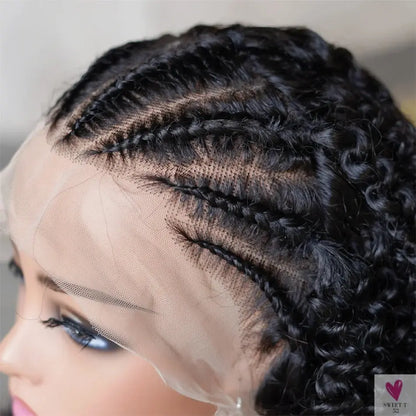 13X4 Lace Front Wigs, Deep Curl Locs Braided Wigs. Dreadlock Wigs for Women & Girls, 100% Human Hair Wigs