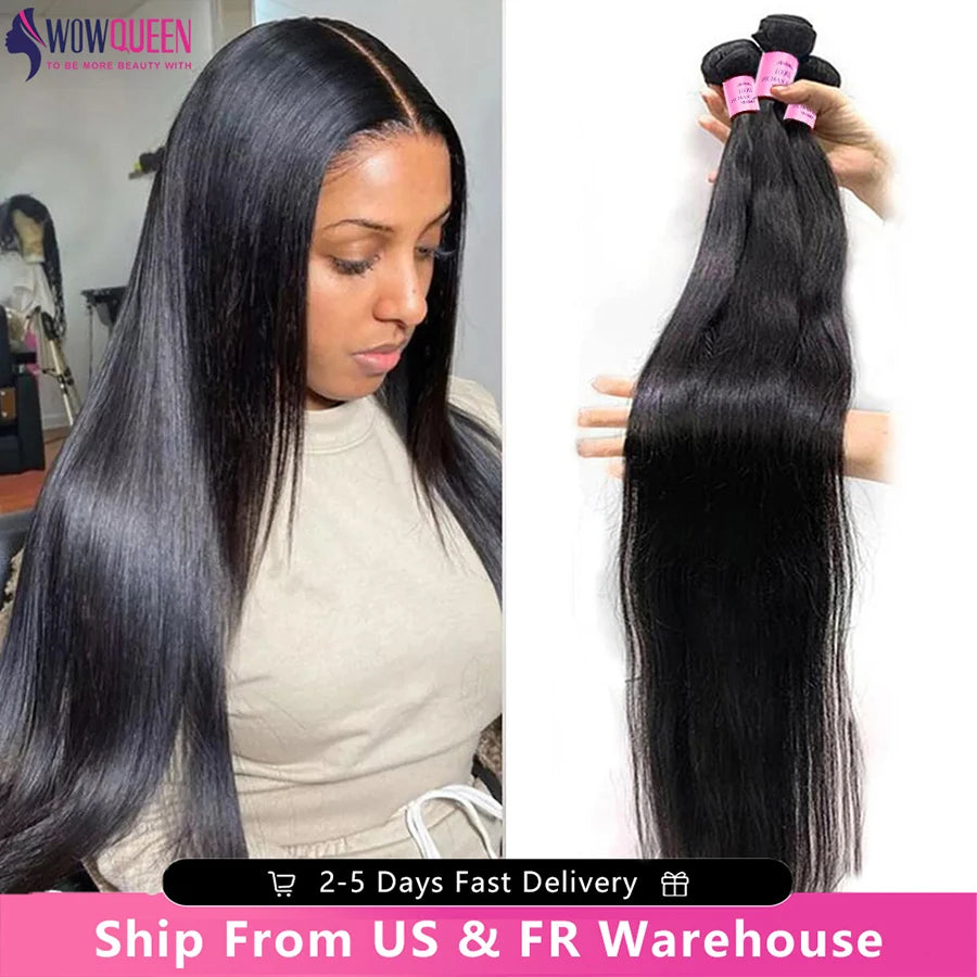 12A Straight Human Hair Bundles 28 30 Inch Raw Hair Bundles 36 38 40 Inch Long Thick Bundles Cheap Brazilian Hair Weave Bundles