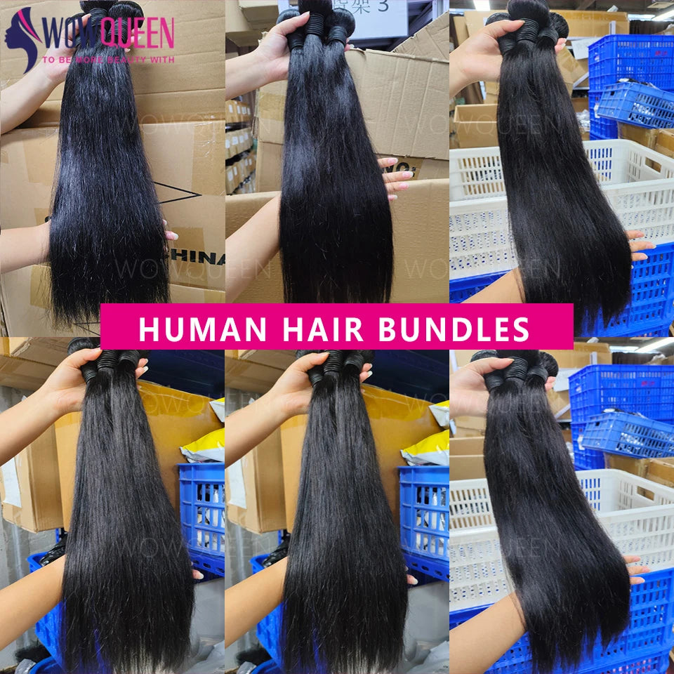 12A Straight Human Hair Bundles 28 30 Inch Raw Hair Bundles 36 38 40 Inch Long Thick Bundles Cheap Brazilian Hair Weave Bundles